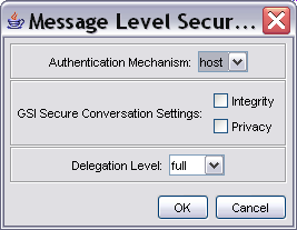 Creating a message level security descriptor